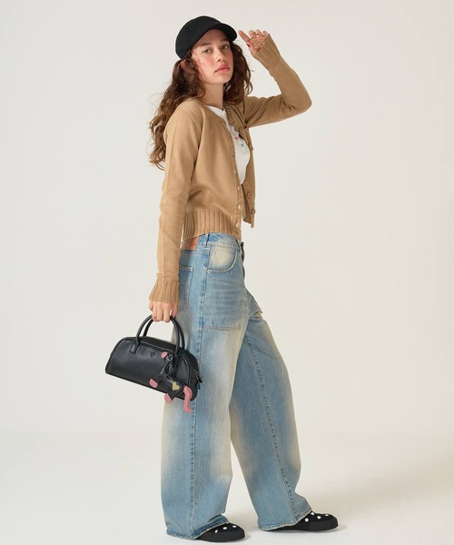 TINA：JOJUN（ティーナジョジュン）の「オリジナルチャーム付き ハンドバッグ TINA：JOJUN（ハンドバッグ・レディース・ピンク/ブラック・F）」の13枚目の写真