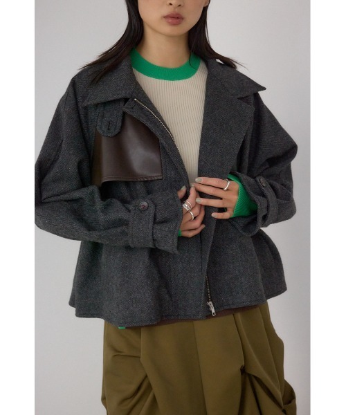 AZUL by moussy(アズールバイマウジー)の「【PLUS】コンビネーションフレアコート(ステンカラーコート・レディース・ブラック系その他・FREE)」の3枚目の写真