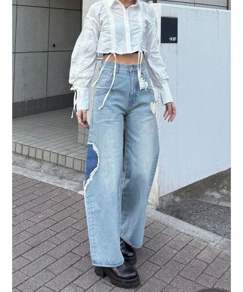 EMODA(エモダ)の「ハートルーズジーンズ(デニムパンツ・レディース・インディゴブルー/ブラック/ライトブルー・SMALL/MEDIUM)」の8枚目の写真