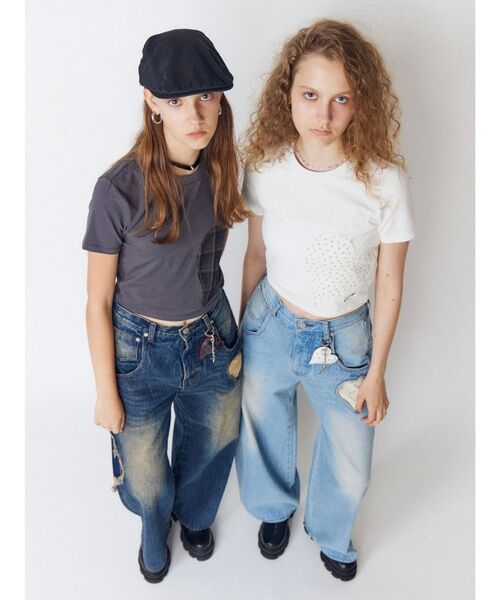 EMODA(エモダ)の「ハートルーズジーンズ(デニムパンツ・レディース・インディゴブルー/ブラック/ライトブルー・SMALL/MEDIUM)」の11枚目の写真