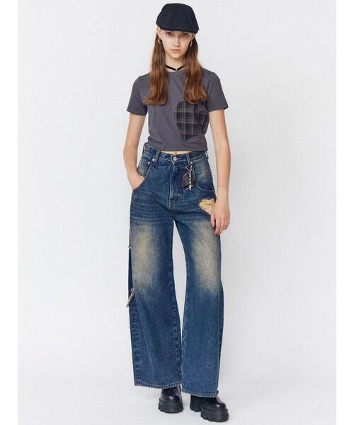 EMODA(エモダ)の「ハートルーズジーンズ(デニムパンツ・レディース・インディゴブルー/ブラック/ライトブルー・SMALL/MEDIUM)」の14枚目の写真