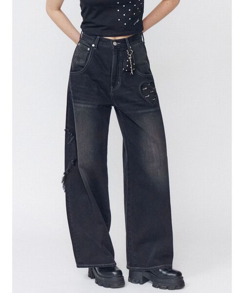 EMODA(エモダ)の「ハートルーズジーンズ(デニムパンツ・レディース・インディゴブルー/ブラック/ライトブルー・SMALL/MEDIUM)」の15枚目の写真