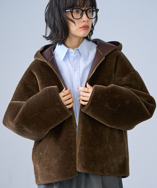 ファーボア フードジャケット/ボア パーカ（その他アウター）｜FREAK'S