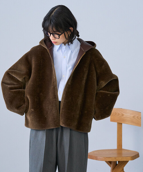 FREAK'S STORE(フリークスストア)の「ファーボア フードジャケット/ボア パーカ(その他アウター・レディース・ライトグレー/オフホワイト/ブラウン・フリ-)」の9枚目の写真