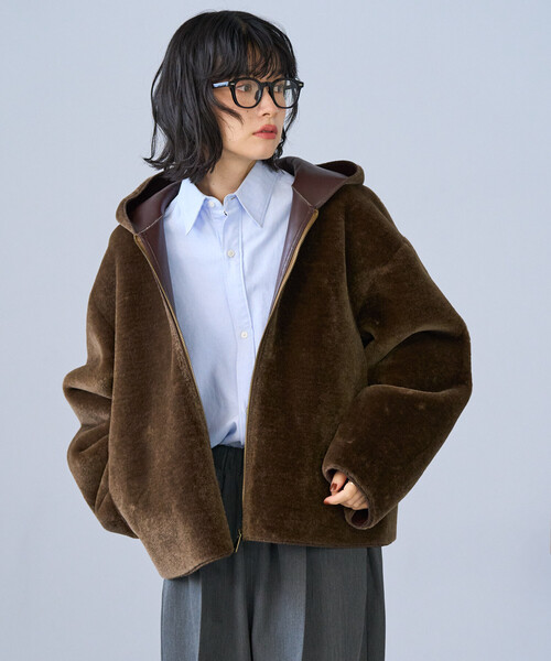 FREAK'S STORE(フリークスストア)の「ファーボア フードジャケット/ボア パーカ(その他アウター・レディース・ライトグレー/オフホワイト/ブラウン・フリ-)」の10枚目の写真