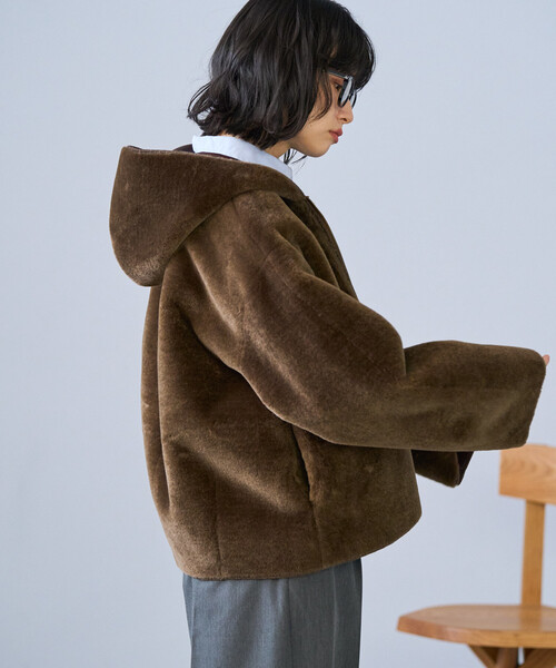 FREAK'S STORE(フリークスストア)の「ファーボア フードジャケット/ボア パーカ(その他アウター・レディース・ライトグレー/オフホワイト/ブラウン・フリ-)」の12枚目の写真