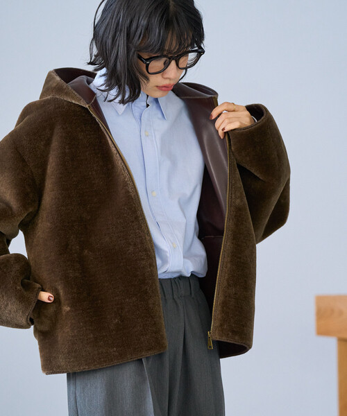 FREAK'S STORE(フリークスストア)の「ファーボア フードジャケット/ボア パーカ(その他アウター・レディース・ライトグレー/オフホワイト/ブラウン・フリ-)」の14枚目の写真