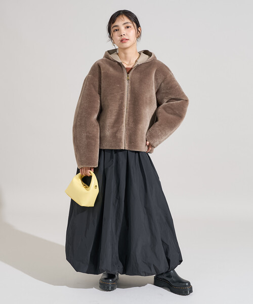 FREAK'S STORE(フリークスストア)の「ファーボア フードジャケット/ボア パーカ(その他アウター・レディース・ライトグレー/オフホワイト/ブラウン・フリ-)」の16枚目の写真