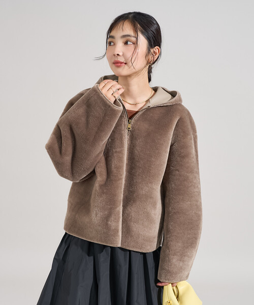 FREAK'S STORE(フリークスストア)の「ファーボア フードジャケット/ボア パーカ(その他アウター・レディース・ライトグレー/オフホワイト/ブラウン・フリ-)」の20枚目の写真