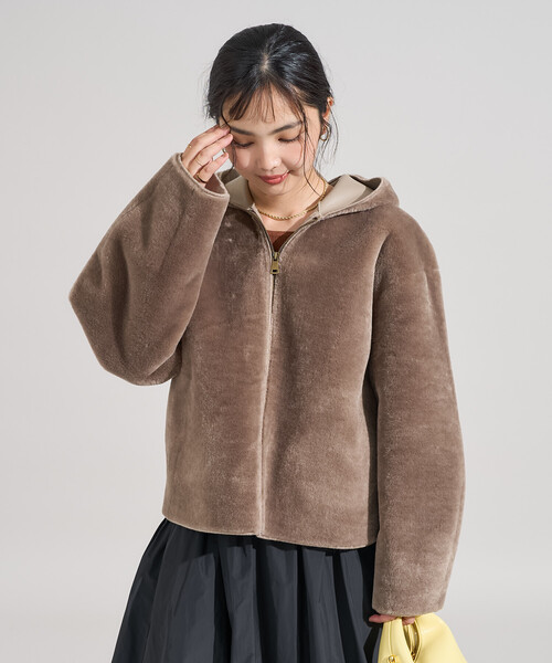 FREAK'S STORE(フリークスストア)の「ファーボア フードジャケット/ボア パーカ(その他アウター・レディース・ライトグレー/オフホワイト/ブラウン・フリ-)」の22枚目の写真