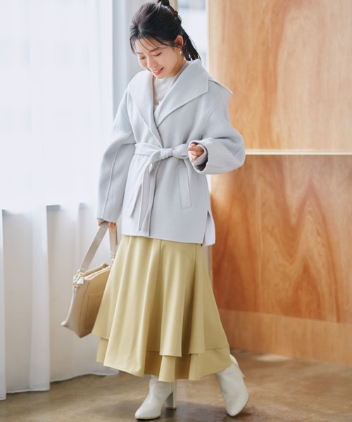 ライトウールミディ丈リバーコート 【低身長・小柄女性】（その他