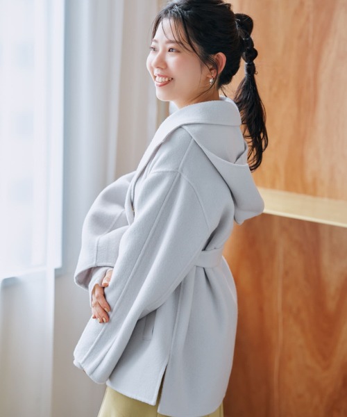 ライトウールミディ丈リバーコート 【低身長・小柄女性】（その他