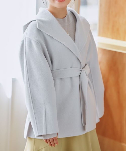 ライトウールミディ丈リバーコート 【低身長・小柄女性】（その他