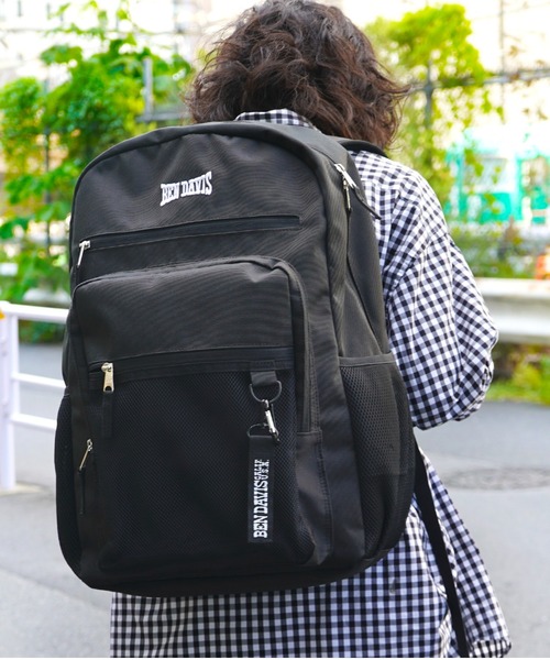 BEN DAVIS（ベンデイビス）の「《BEN DAVIS》EXPANDABLE DAYPACK（バックパック/リュック・メンズ・ブラック×ホワイト/ブラック×グリーン/ブラック×レッド・FREE）」の2枚目の写真