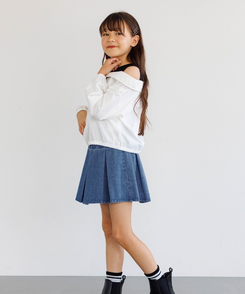 coca（coca）（コカ）の「キッズ デニムベルトプリーツスカート（デニムスカート・キッズ・ブルー・140/150/120/130）」の7枚目の写真