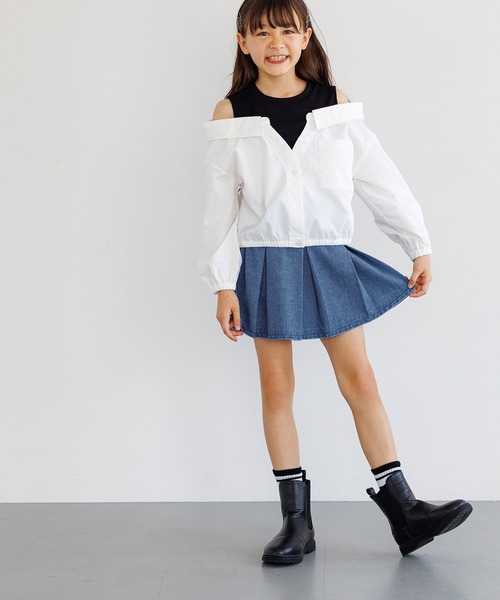 coca（coca）（コカ）の「キッズ デニムベルトプリーツスカート（デニムスカート・キッズ・ブルー・140/150/120/130）」の8枚目の写真