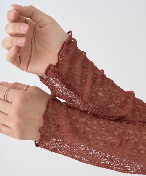 earth music&ecology（アースミュージックアンドエコロジー）の「ストレッチレースシャツ（シャツ/ブラウス・レディース・アイボリー/ブラウン/ブラック・FREE）」の10枚目の写真