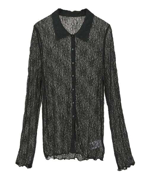 earth music&ecology（アースミュージックアンドエコロジー）の「ストレッチレースシャツ（シャツ/ブラウス・レディース・アイボリー/ブラウン/ブラック・FREE）」の11枚目の写真