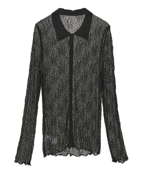 earth music&ecology（アースミュージックアンドエコロジー）の「ストレッチレースシャツ（シャツ/ブラウス・レディース・アイボリー/ブラウン/ブラック・FREE）」の12枚目の写真