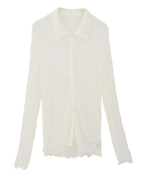 earth music&ecology（アースミュージックアンドエコロジー）の「ストレッチレースシャツ（シャツ/ブラウス・レディース・アイボリー/ブラウン/ブラック・FREE）」の19枚目の写真