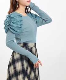 ASTORIA ODIER | レイヤード異素材パワショルニット(ニット/セーター)