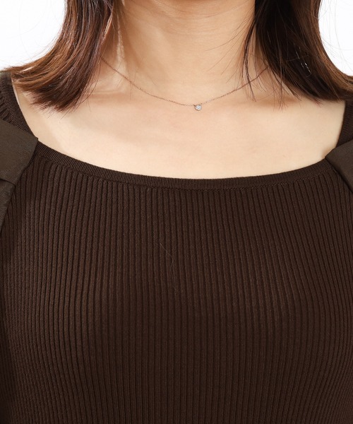 ASTORIA ODIER（アストリアオディール）の「レイヤード異素材パワショルニット（ニット/セーター・レディース・ブラウン/グレイッシュブルー/ブラック・MEDIUM）」の19枚目の写真