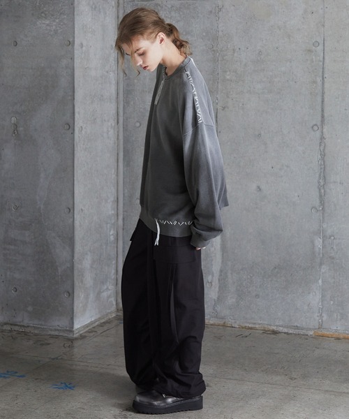 SERACE（セラス）の「【SERACE】Heavy weight vintage design gradation stitch sweat / ヘビーウェイトヴィンテージデザイングラデーションステッチスウェット（スウェット・メンズ・グレー/ブラック/ホワイト・L/M/S）」の9枚目の写真