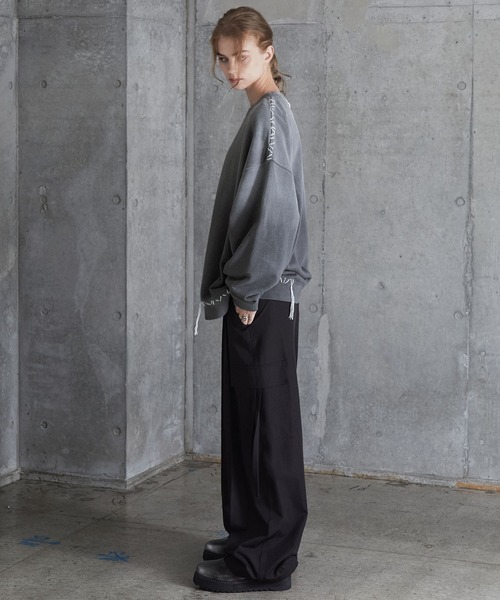 SERACE（セラス）の「【SERACE】Heavy weight vintage design gradation stitch sweat / ヘビーウェイトヴィンテージデザイングラデーションステッチスウェット（スウェット・メンズ・グレー/ブラック/ホワイト・L/M/S）」の10枚目の写真