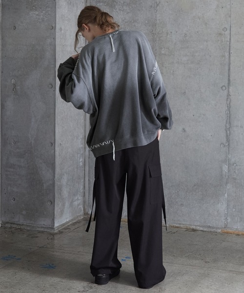 SERACE（セラス）の「【SERACE】Heavy weight vintage design gradation stitch sweat / ヘビーウェイトヴィンテージデザイングラデーションステッチスウェット（スウェット・メンズ・グレー/ブラック/ホワイト・L/M/S）」の11枚目の写真