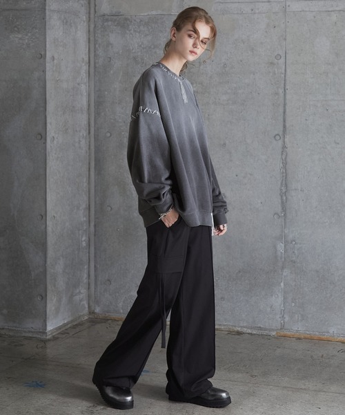 SERACE（セラス）の「【SERACE】Heavy weight vintage design gradation stitch sweat / ヘビーウェイトヴィンテージデザイングラデーションステッチスウェット（スウェット・メンズ・グレー/ブラック/ホワイト・L/M/S）」の13枚目の写真