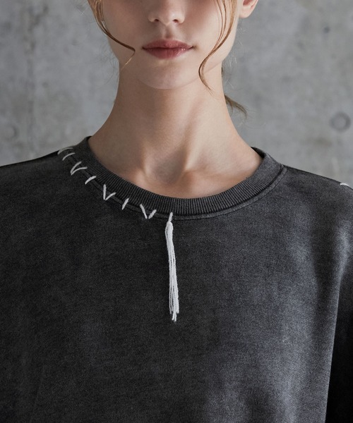 SERACE（セラス）の「【SERACE】Heavy weight vintage design gradation stitch sweat / ヘビーウェイトヴィンテージデザイングラデーションステッチスウェット（スウェット・メンズ・グレー/ブラック/ホワイト・L/M/S）」の18枚目の写真