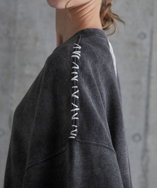 SERACE（セラス）の「【SERACE】Heavy weight vintage design gradation stitch sweat / ヘビーウェイトヴィンテージデザイングラデーションステッチスウェット（スウェット・メンズ・グレー/ブラック/ホワイト・L/M/S）」の19枚目の写真
