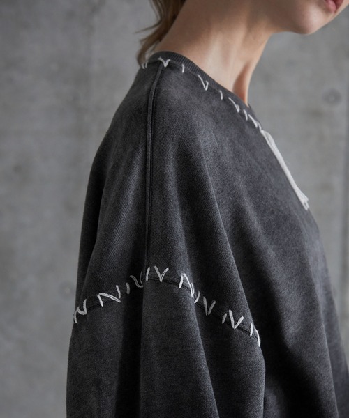 SERACE（セラス）の「【SERACE】Heavy weight vintage design gradation stitch sweat / ヘビーウェイトヴィンテージデザイングラデーションステッチスウェット（スウェット・メンズ・グレー/ブラック/ホワイト・L/M/S）」の20枚目の写真