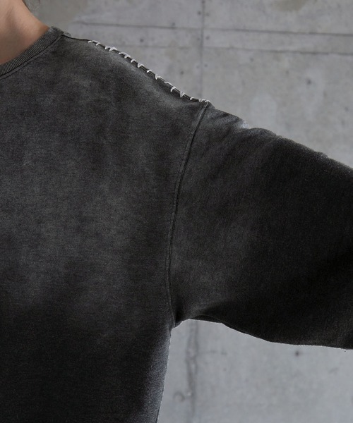 SERACE（セラス）の「【SERACE】Heavy weight vintage design gradation stitch sweat / ヘビーウェイトヴィンテージデザイングラデーションステッチスウェット（スウェット・メンズ・グレー/ブラック/ホワイト・L/M/S）」の21枚目の写真