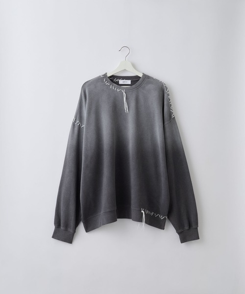 SERACE（セラス）の「【SERACE】Heavy weight vintage design gradation stitch sweat / ヘビーウェイトヴィンテージデザイングラデーションステッチスウェット（スウェット・メンズ・グレー/ブラック/ホワイト・L/M/S）」の15枚目の写真