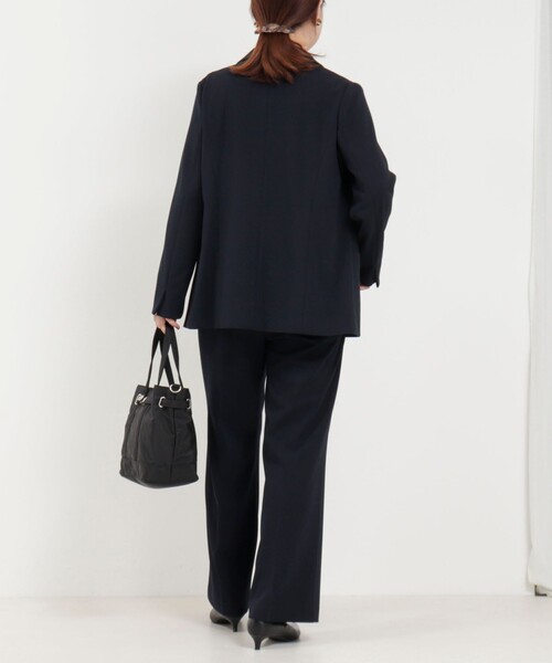 MICO COULIER（ミコクリエ）の「《セットアップ対応》ハイストレッチジョーゼットジャケット（テーラードジャケット・レディース・チャコールグレー/ネイビー/グレー系その他・38）」の7枚目の写真