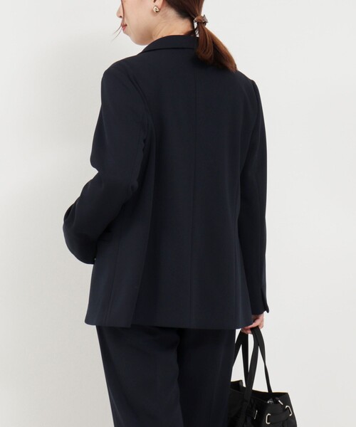 MICO COULIER（ミコクリエ）の「《セットアップ対応》ハイストレッチジョーゼットジャケット（テーラードジャケット・レディース・チャコールグレー/ネイビー/グレー系その他・38）」の8枚目の写真