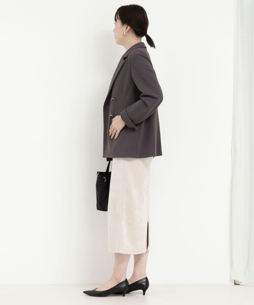 MICO COULIER（ミコクリエ）の「《セットアップ対応》ハイストレッチジョーゼットジャケット（テーラードジャケット・レディース・チャコールグレー/ネイビー/グレー系その他・38）」の13枚目の写真