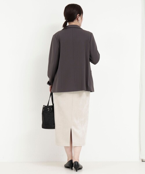 MICO COULIER（ミコクリエ）の「《セットアップ対応》ハイストレッチジョーゼットジャケット（テーラードジャケット・レディース・チャコールグレー/ネイビー/グレー系その他・38）」の15枚目の写真