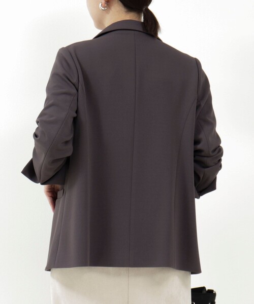 MICO COULIER（ミコクリエ）の「《セットアップ対応》ハイストレッチジョーゼットジャケット（テーラードジャケット・レディース・チャコールグレー/ネイビー/グレー系その他・38）」の16枚目の写真