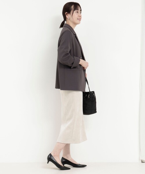 MICO COULIER（ミコクリエ）の「《セットアップ対応》ハイストレッチジョーゼットジャケット（テーラードジャケット・レディース・チャコールグレー/ネイビー/グレー系その他・38）」の17枚目の写真