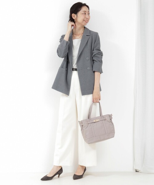 MICO COULIER（ミコクリエ）の「《セットアップ対応》ハイストレッチジョーゼットジャケット（テーラードジャケット・レディース・チャコールグレー/ネイビー/グレー系その他・38）」の21枚目の写真