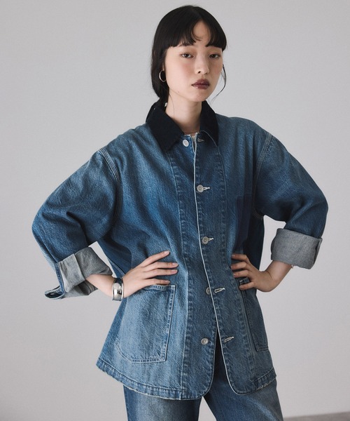 サステナブル】デニム＆カツラギカバーオール（カバーオール）｜ADAM