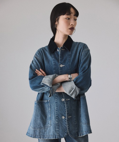 サステナブル】デニム＆カツラギカバーオール（カバーオール）｜ADAM