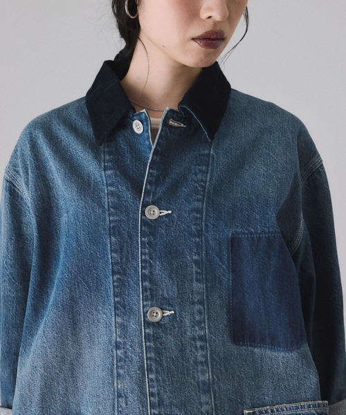 ADAM ET ROPÉ デニムカバーオール ADAM ET ROPE'｜【サステナブル】デニム&カツラギカバーオール