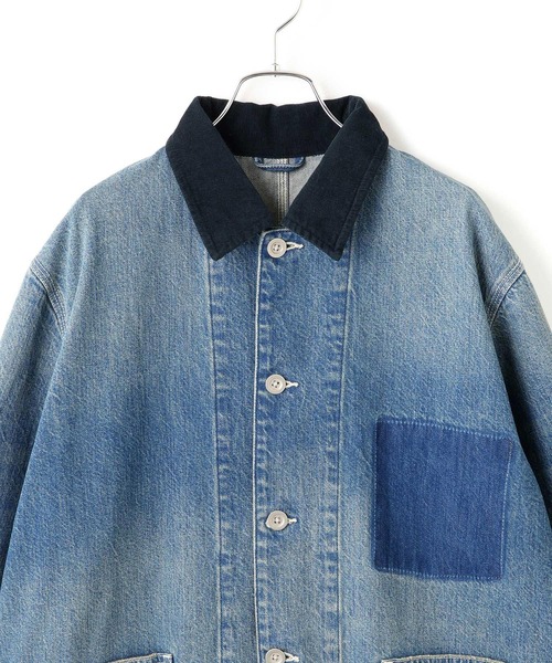 サステナブル】デニム＆カツラギカバーオール（カバーオール