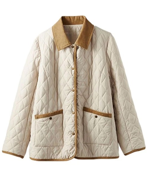BELLUNA PLUS(ベルーナ)の「衿付キルト切替ジャケット(テーラードジャケット・レディース・ブラック/アイボリー・MEDIUM/LARGE/X-LARGE)」の6枚目の写真