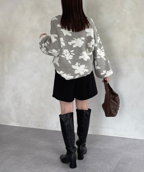 Thevon(ゼボン)の「タックハーフパンツ(その他パンツ・レディース・モカ/ブラック・M)」の7枚目の写真