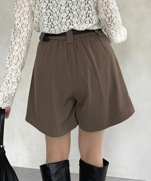 Thevon(ゼボン)の「タックハーフパンツ(その他パンツ・レディース・モカ/ブラック・M)」の12枚目の写真