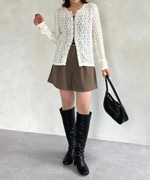 Thevon(ゼボン)の「タックハーフパンツ(その他パンツ・レディース・モカ/ブラック・M)」の14枚目の写真